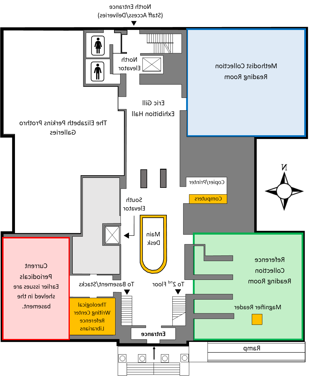 First floor plan for Bridwell Library