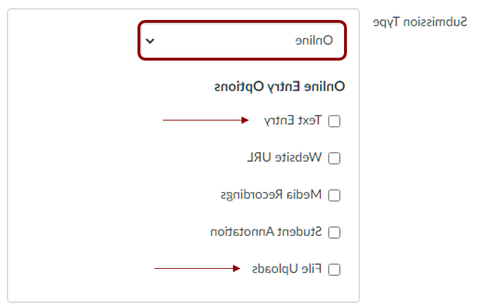 screenshot of submission type in Turnitin