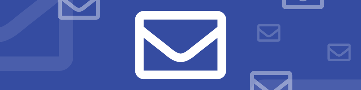 a collection of email icons on a blue background